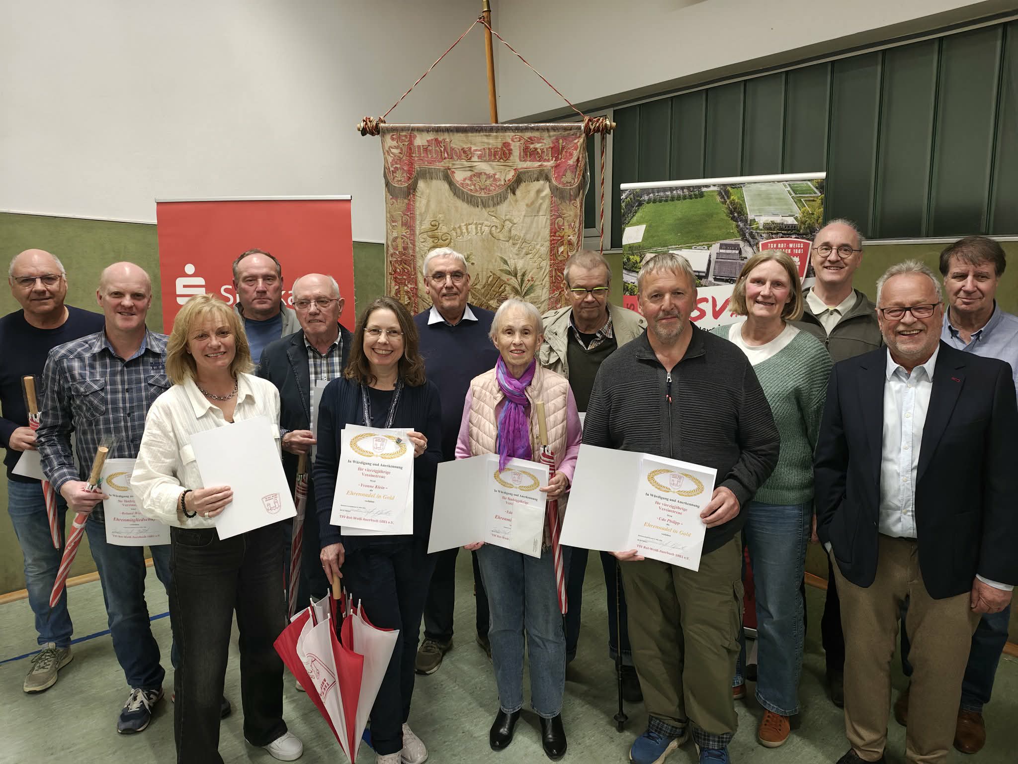 Ehrung für 40 und 50 Jahre Mitgliedschaft TSV Auerbach